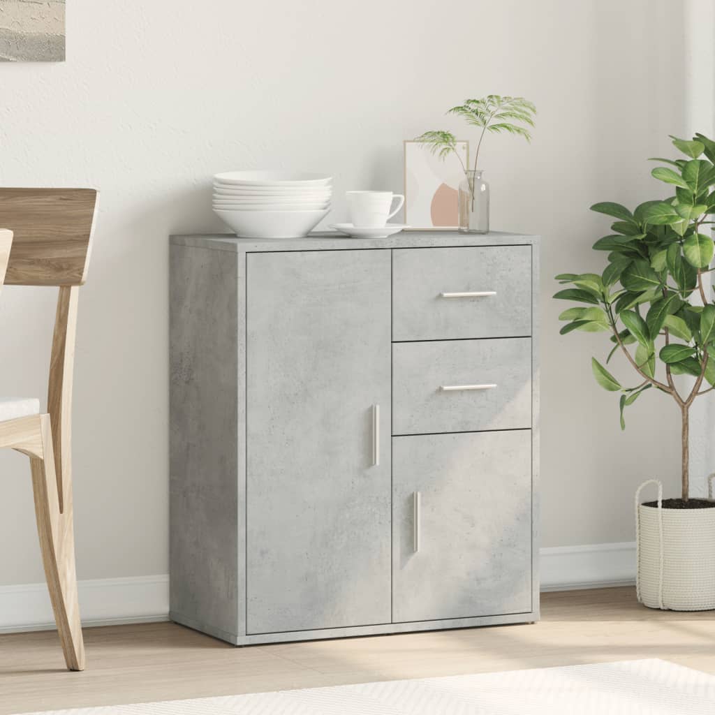 vidaXL Buffet gris béton 60x31x70 cm bois d'ingénierie