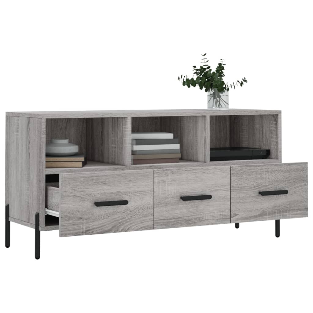 vidaXL Meuble TV sonoma gris 102x36x50 cm bois d'ingénierie