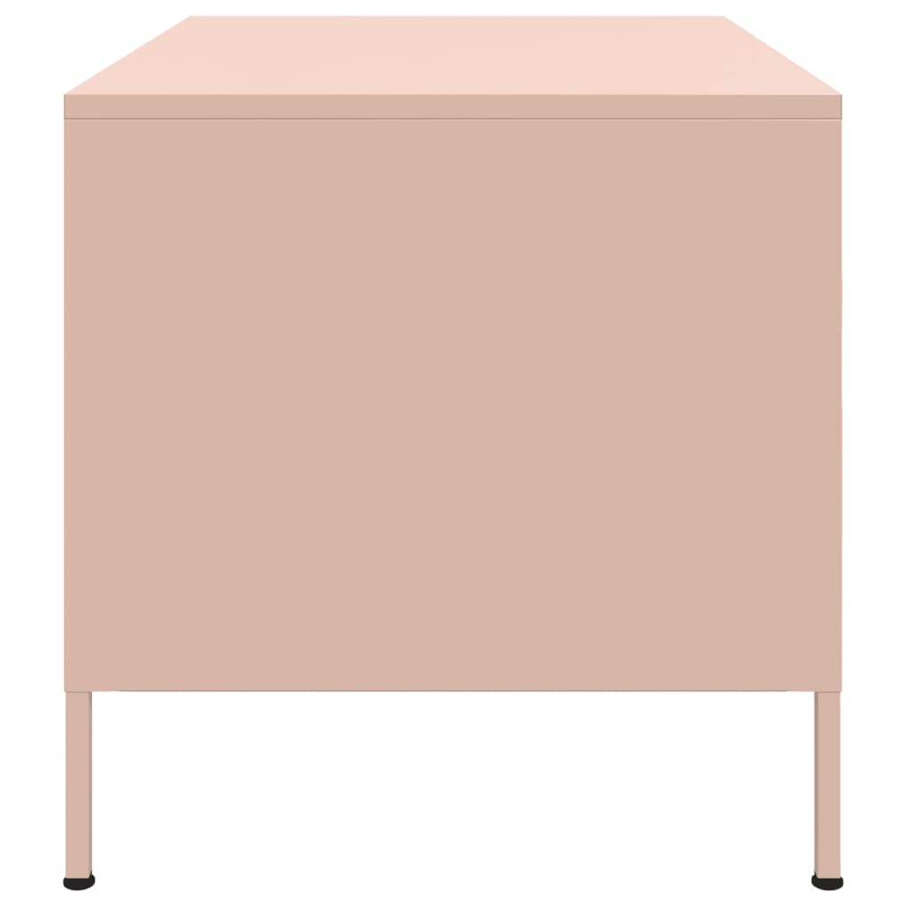 vidaXL Table basse rose 68x50x50,5 cm acier laminé à froid