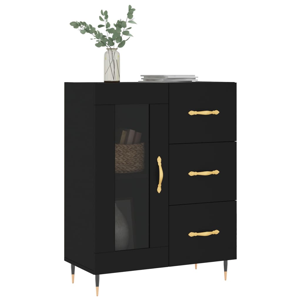 vidaXL Buffet noir 69,5x34x90 cm bois d'ingénierie