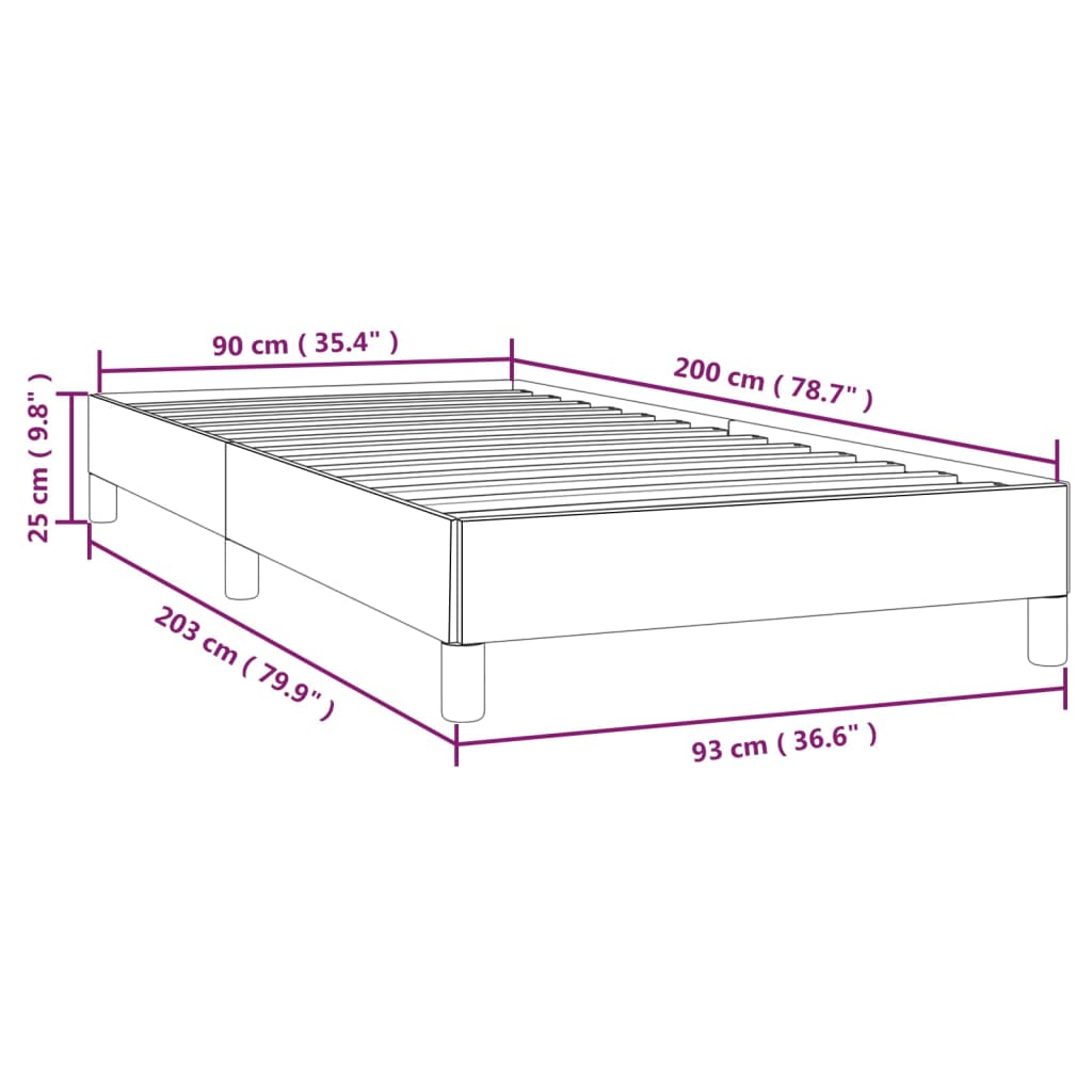 vidaXL Cadre de lit sans matelas bleu foncé 90x200 cm velours