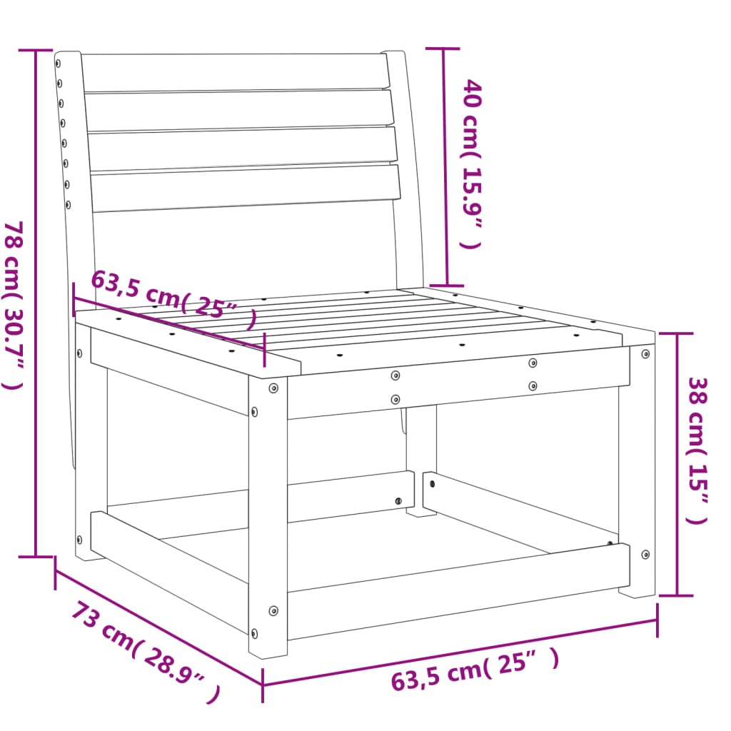 vidaXL Canapé de jardin blanc bois de pin massif