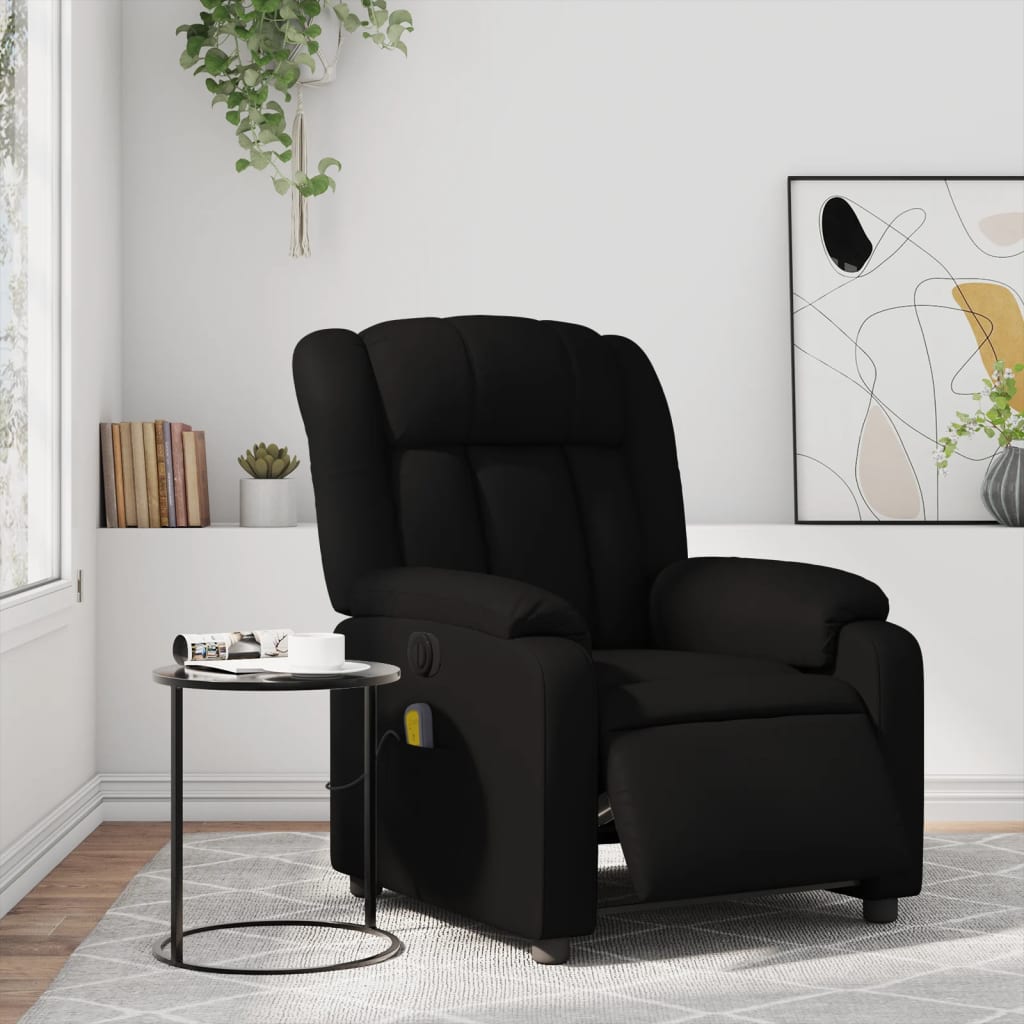 vidaXL Fauteuil de massage inclinable électrique noir similicuir