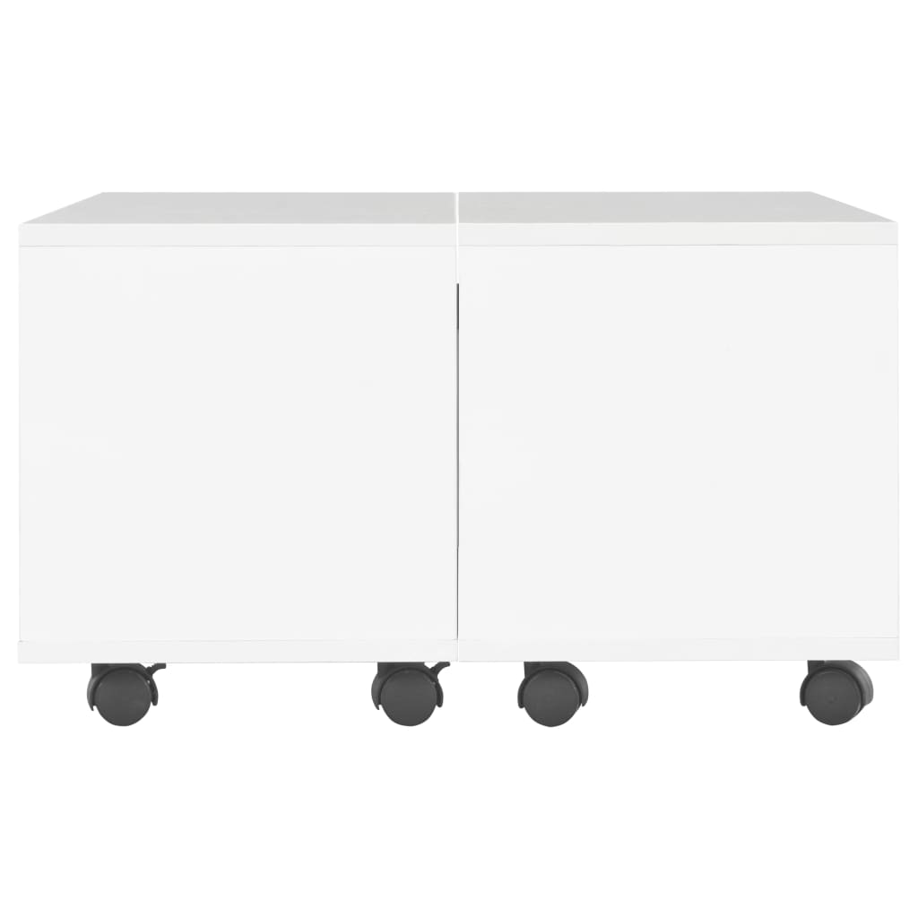 vidaXL Table basse Blanc brillant 60x60x35 cm Aggloméré