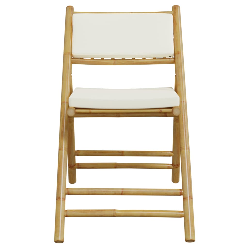 vidaXL Chaises de bistro pliantes lot de 4 et coussins blanc crème