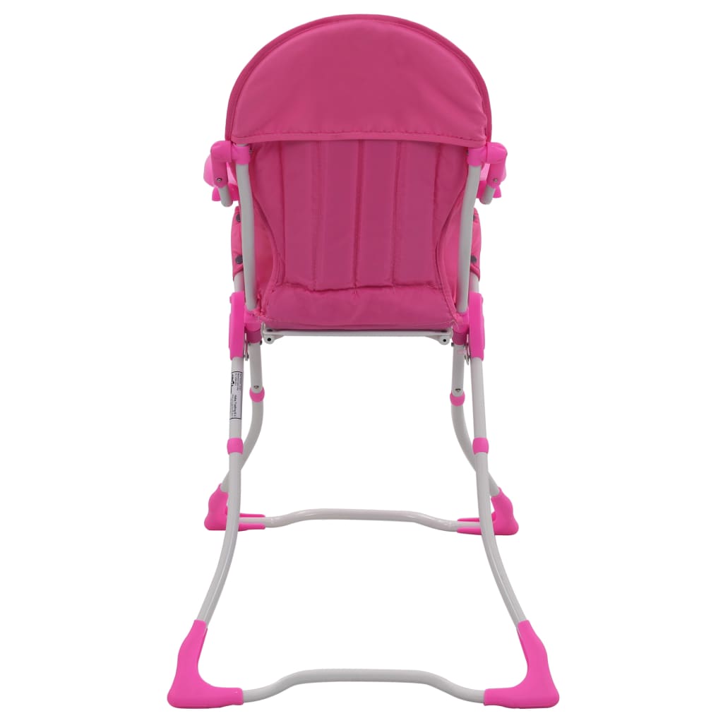 vidaXL Chaise haute pour bébé Rose et blanc