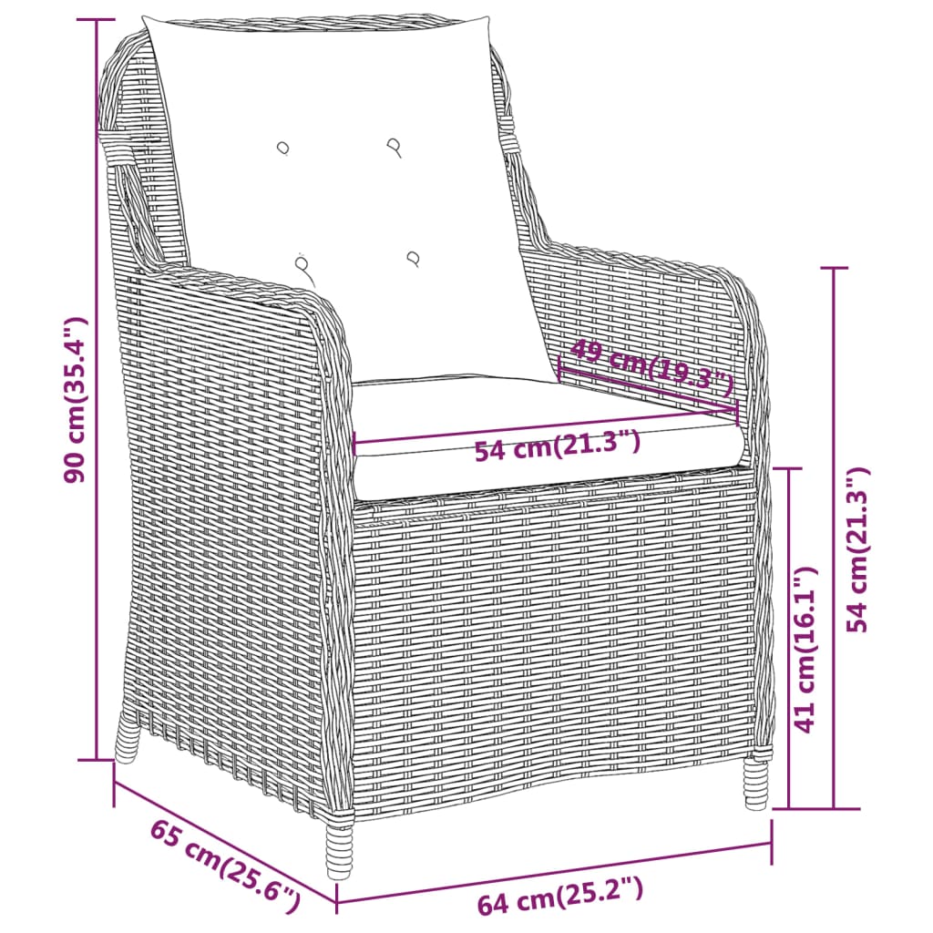 vidaXL Ensemble à manger de jardin 9 pcs Noir