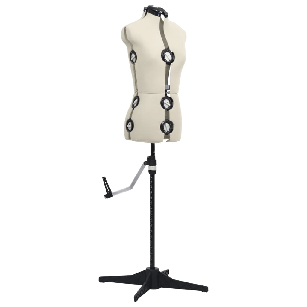 vidaXL Mannequin de robe ajustable pour femme Crème S Taille 33-40
