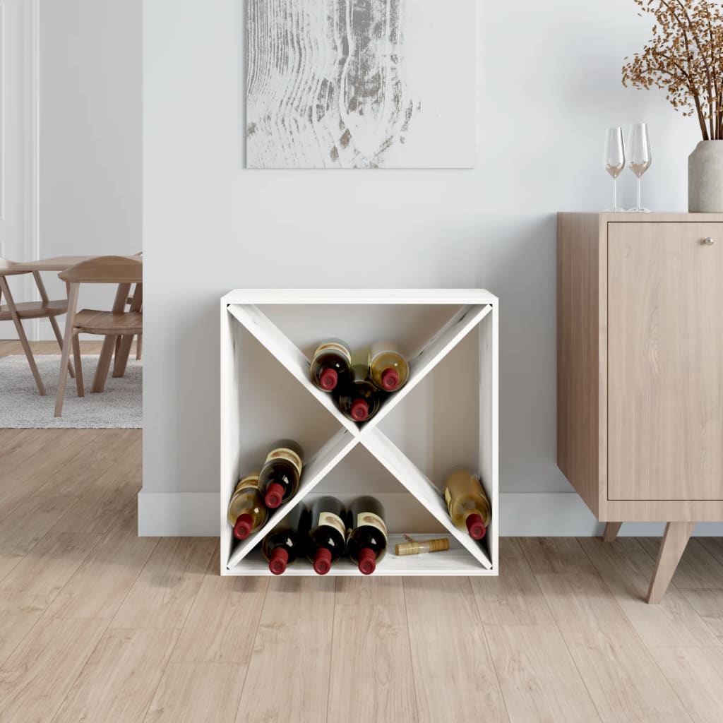 vidaXL Armoire à vin Blanc 62x25x62 cm Bois de pin massif