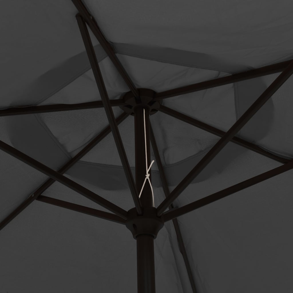 vidaXL Parasol d'extérieur avec LED et mât en acier 300 cm Anthracite