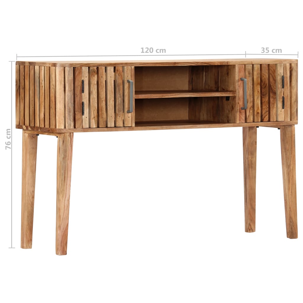 vidaXL Table console 120 x 35 x 76 cm Bois d'acacia massif