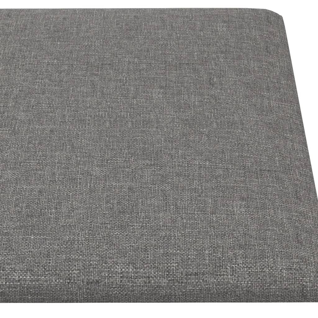 vidaXL Panneaux muraux 12 pcs Gris clair 30x15 cm Tissu 0,54 m²