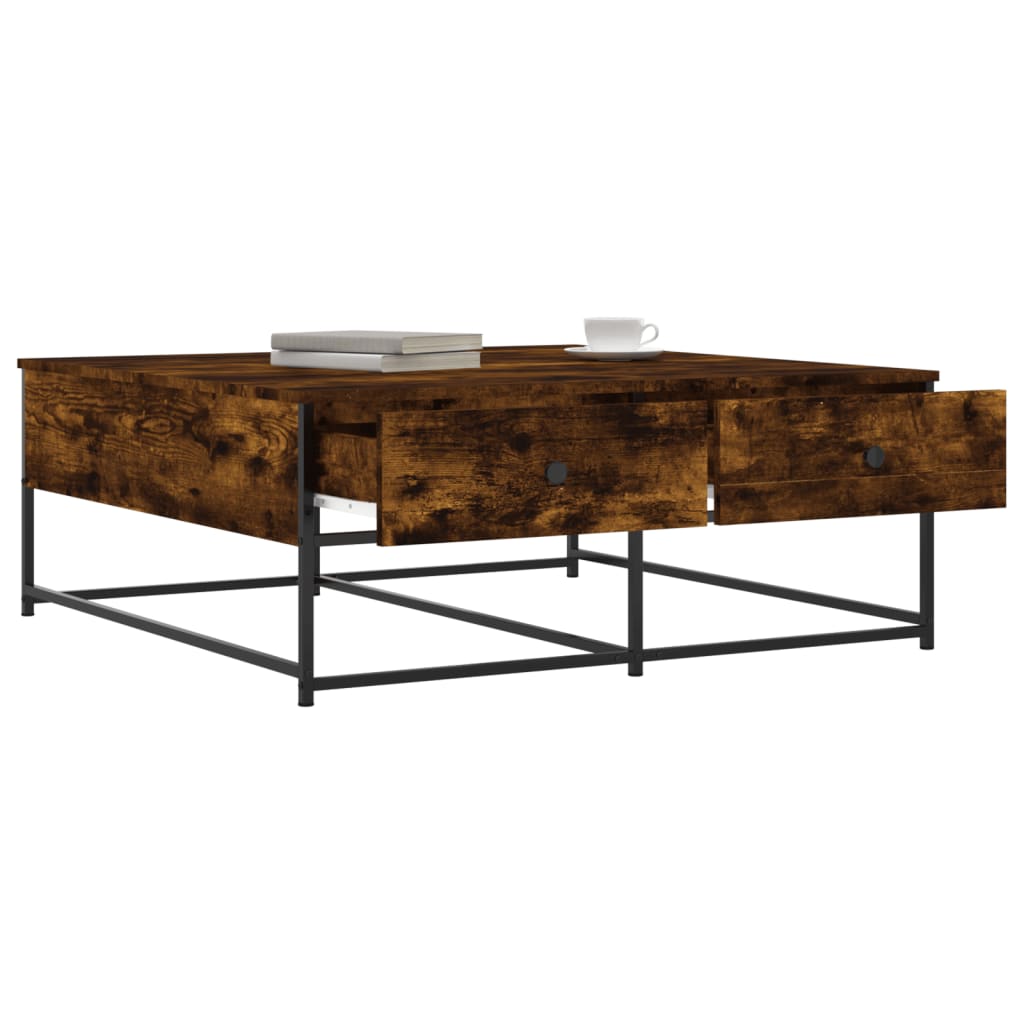 vidaXL Table basse chêne fumé 100x99x40 cm bois d'ingénierie