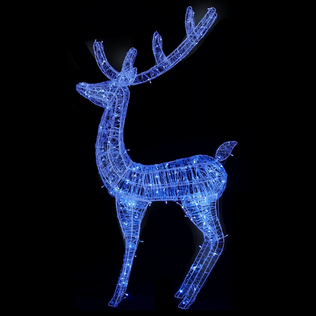 vidaXL Rennes de Noël XXL Acrylique 250 LED 3 pcs 180 cm Bleu