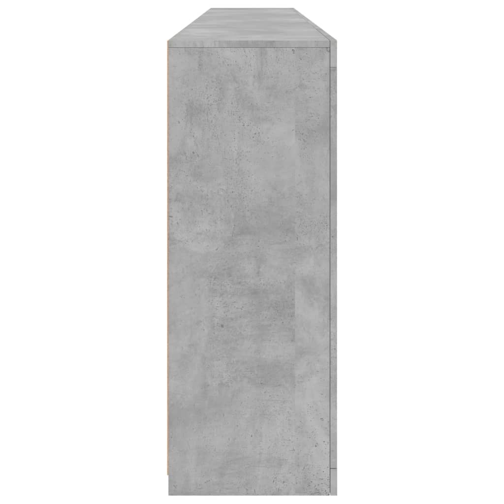 vidaXL Buffet avec lumières LED gris béton 162x37x100 cm