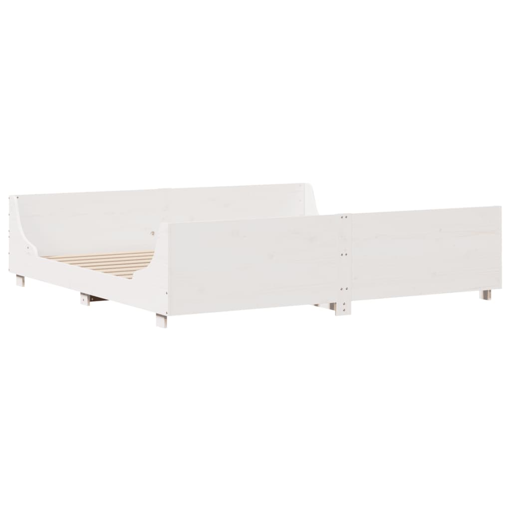 vidaXL Cadre de lit sans matelas blanc 180x200 cm bois massif de pin