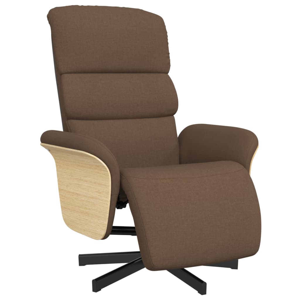 vidaXL Fauteuil inclinable avec repose-pieds marron tissu