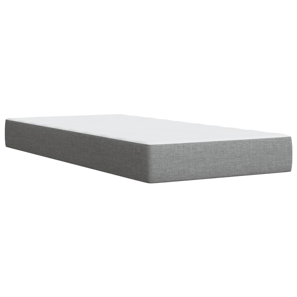 vidaXL Sommier à lattes de lit avec matelas Gris clair 100x200cm Tissu