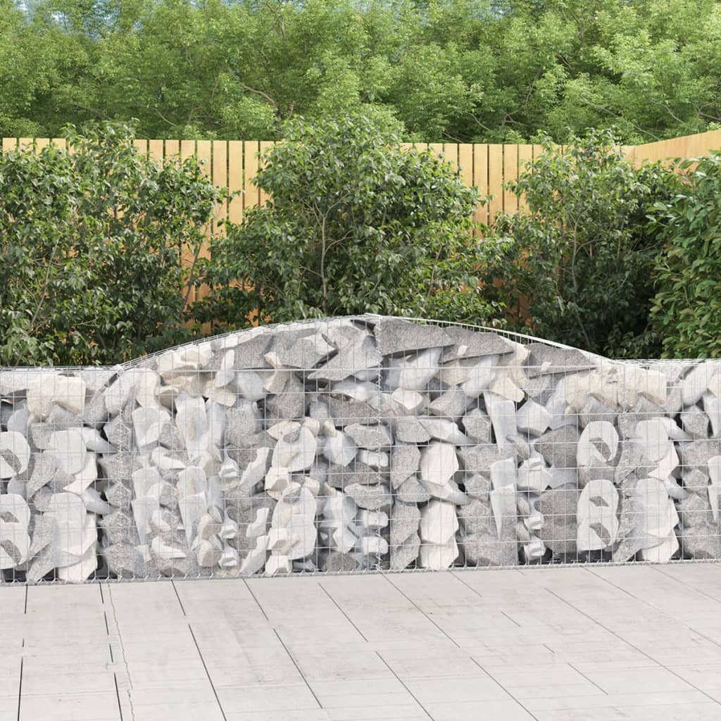 vidaXL Paniers à gabions arqués 5 pcs 400x30x80/100 cm Fer galvanisé