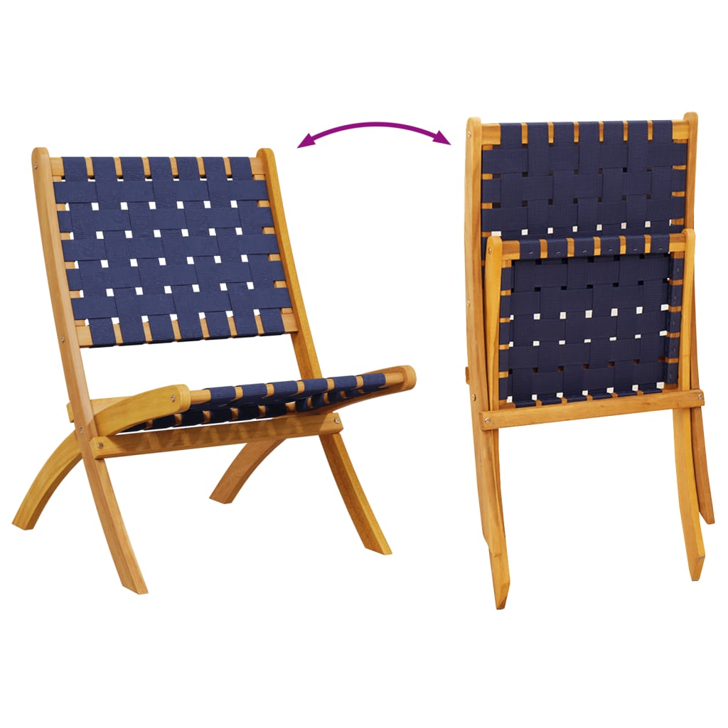 vidaXL Chaises de jardin pliantes lot de 2 bois d'acacia solide tissu