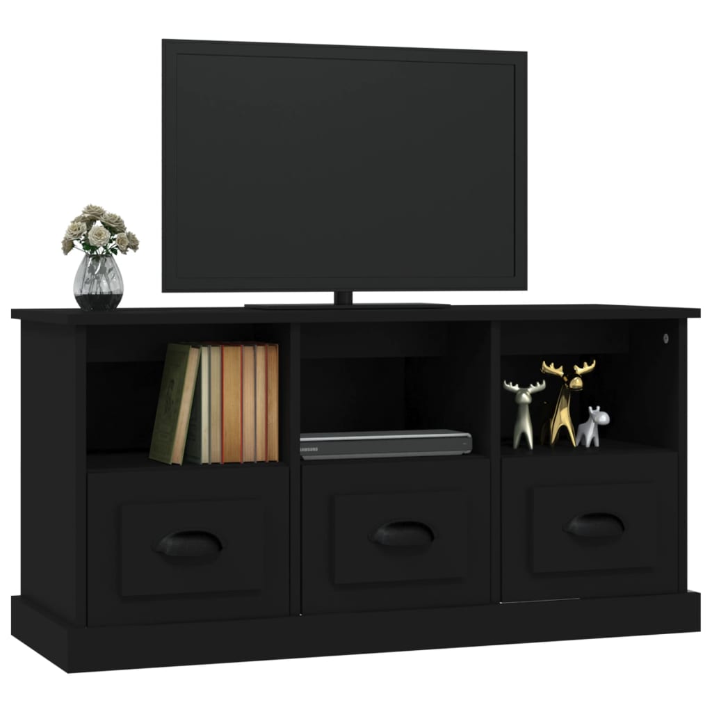 vidaXL Meuble TV noir 100x35x50 cm bois d'ingénierie