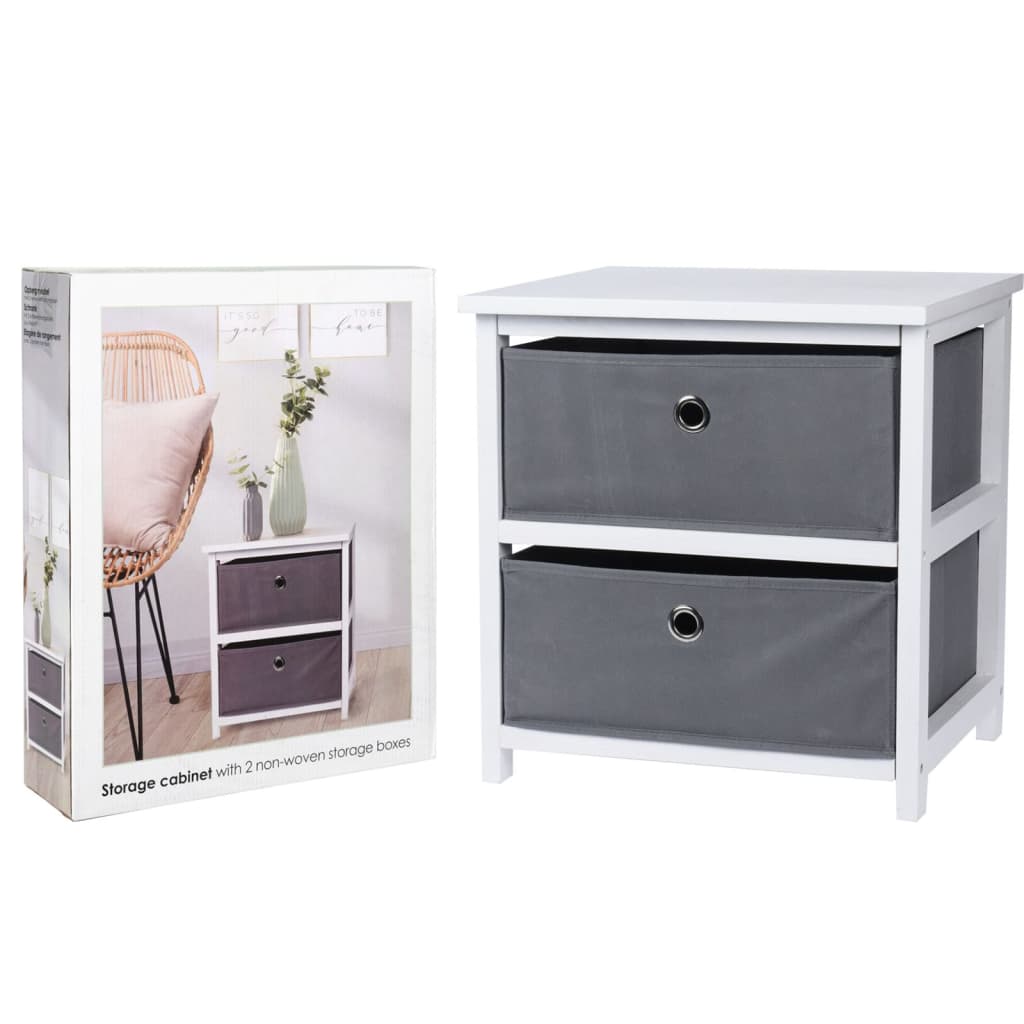 H&S Collection Armoire de rangement avec 2 tiroirs MDF