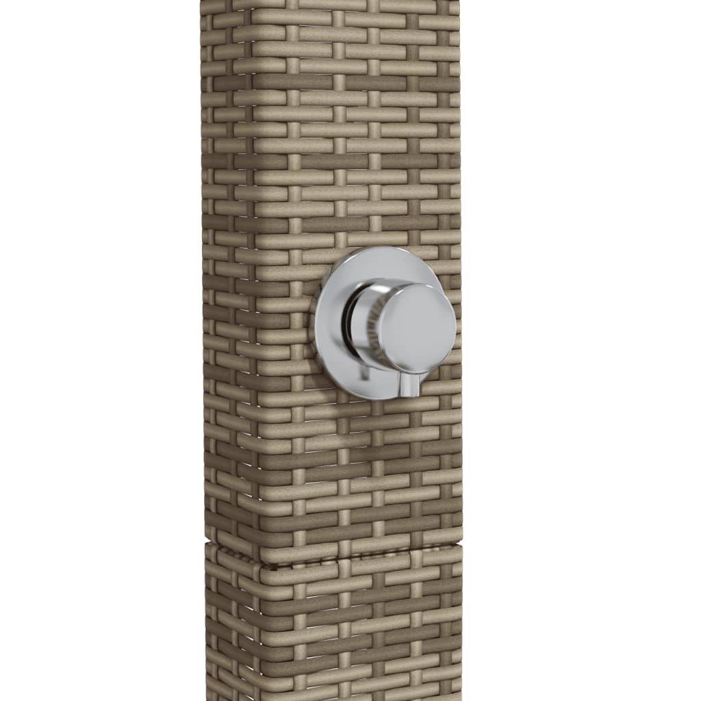 vidaXL Douche d'extérieur gris 50x55x224 cm résine tressée bois acacia