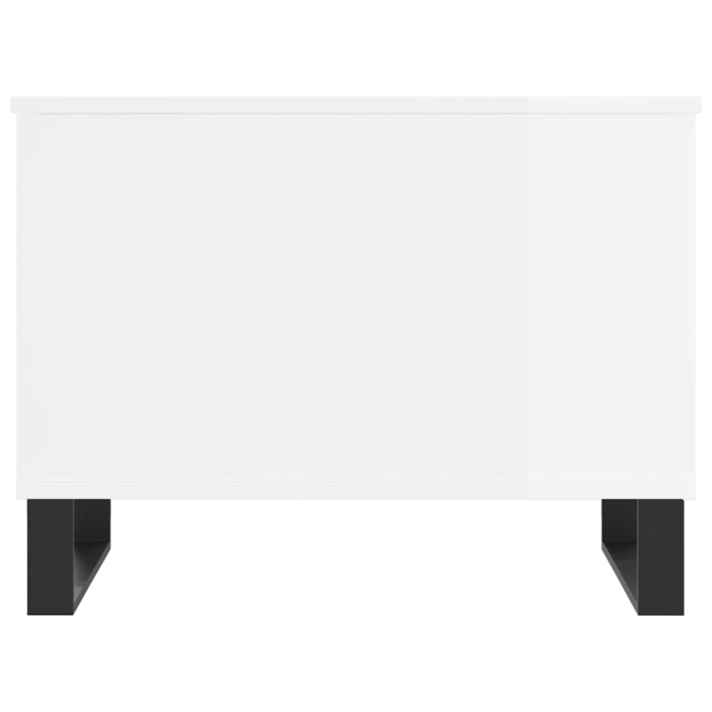 vidaXL Table basse Blanc brillant 60x44,5x45 cm Bois d'ingénierie