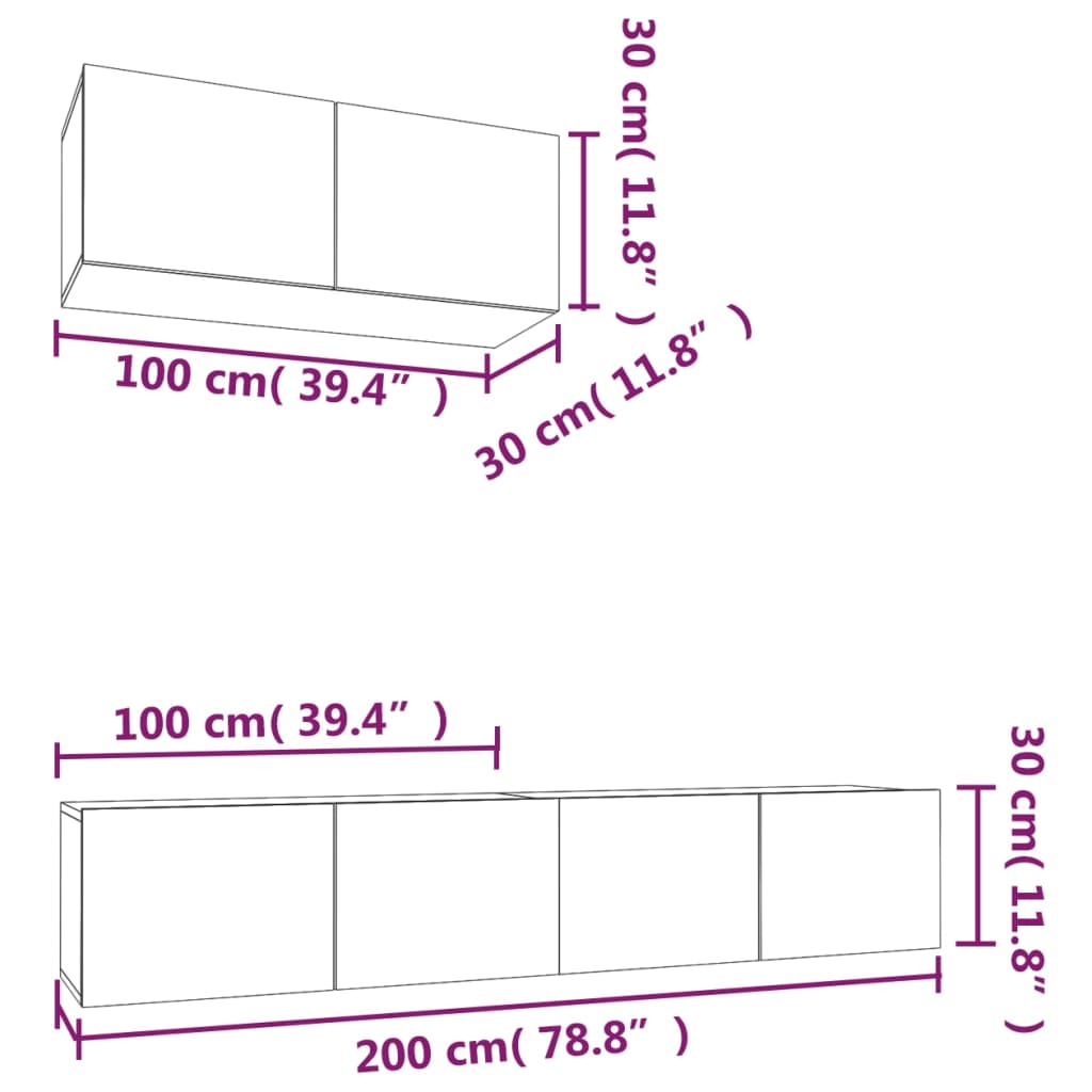 vidaXL Ensemble de meubles TV 3 pcs Blanc brillant Bois d'ingénierie