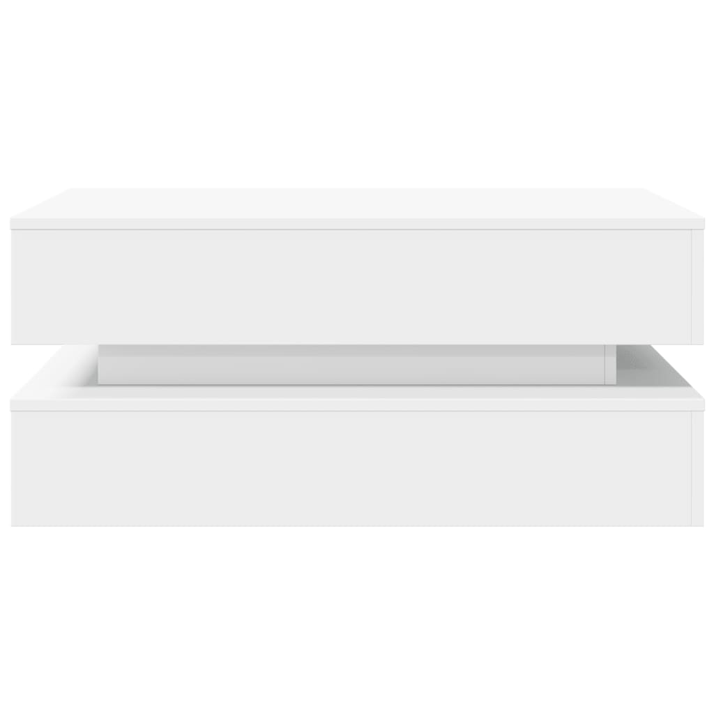 vidaXL Table basse avec lumières LED blanc 90x50x40 cm