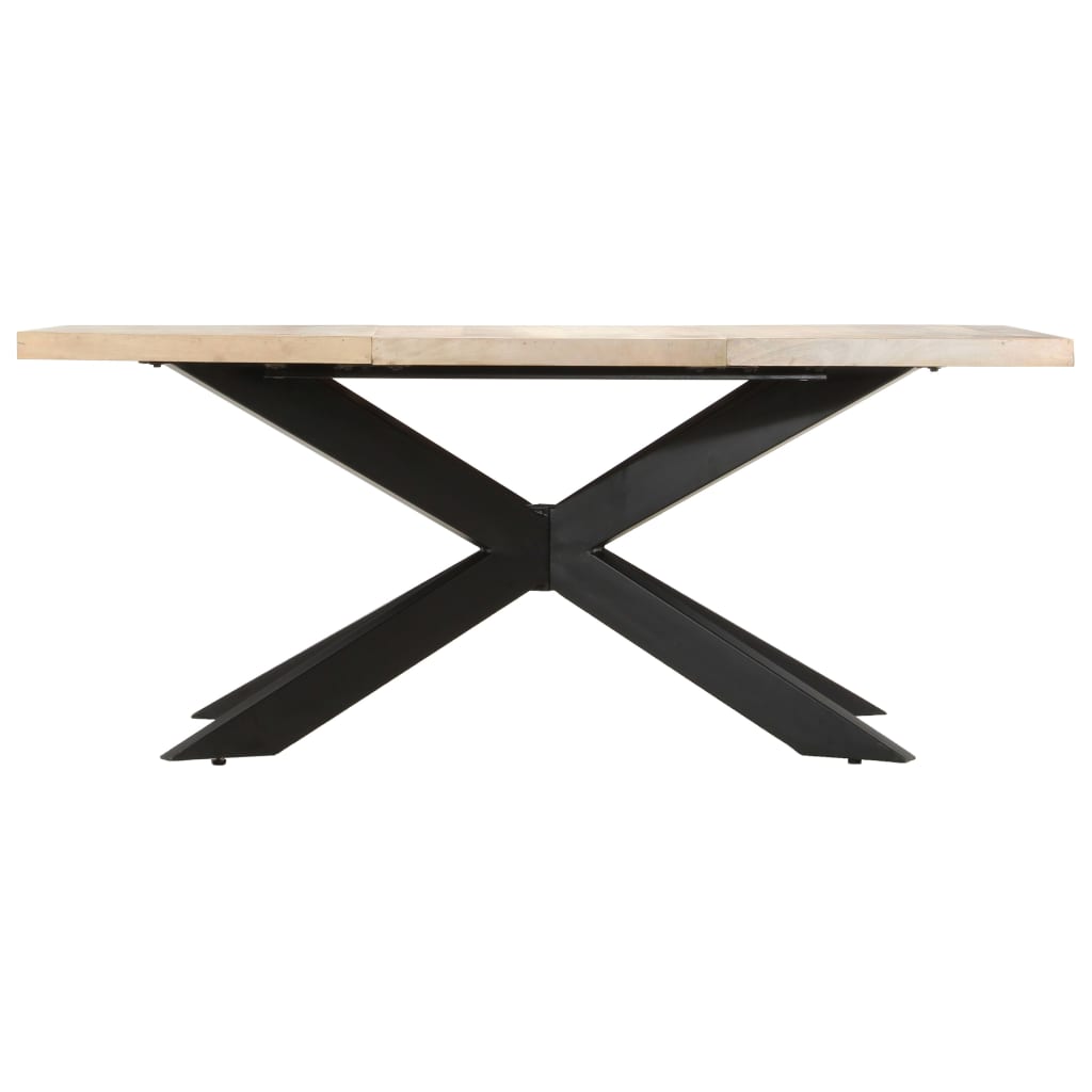 vidaXL Table à dîner 180x90x76 cm Bois de manguier massif blanchi