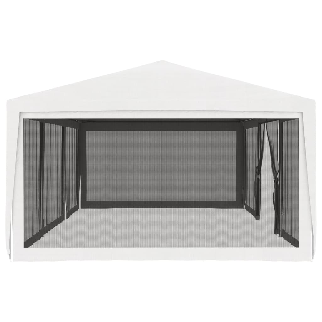 vidaXL Tente de réception avec 4 parois latérales en maille 4x9m Blanc