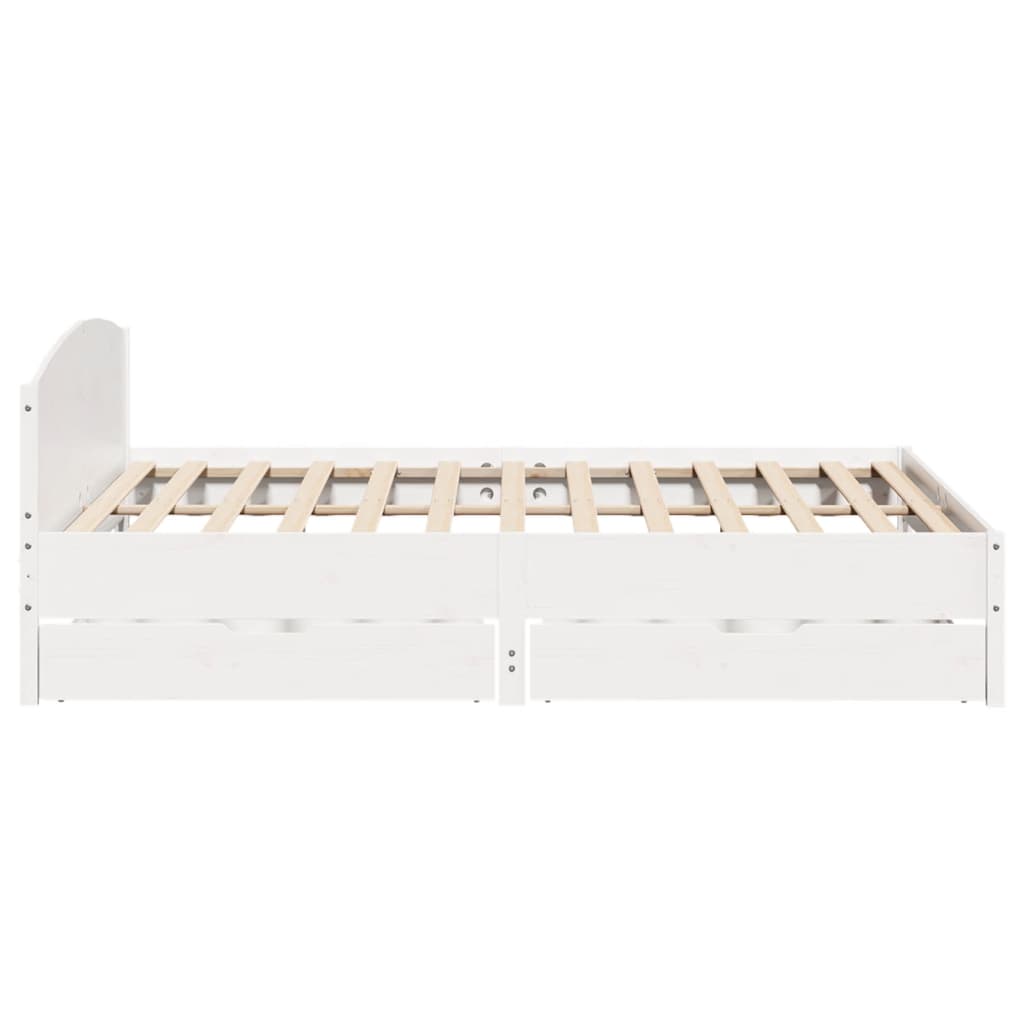 vidaXL Cadre de lit sans matelas blanc 180x200 cm bois massif de pin