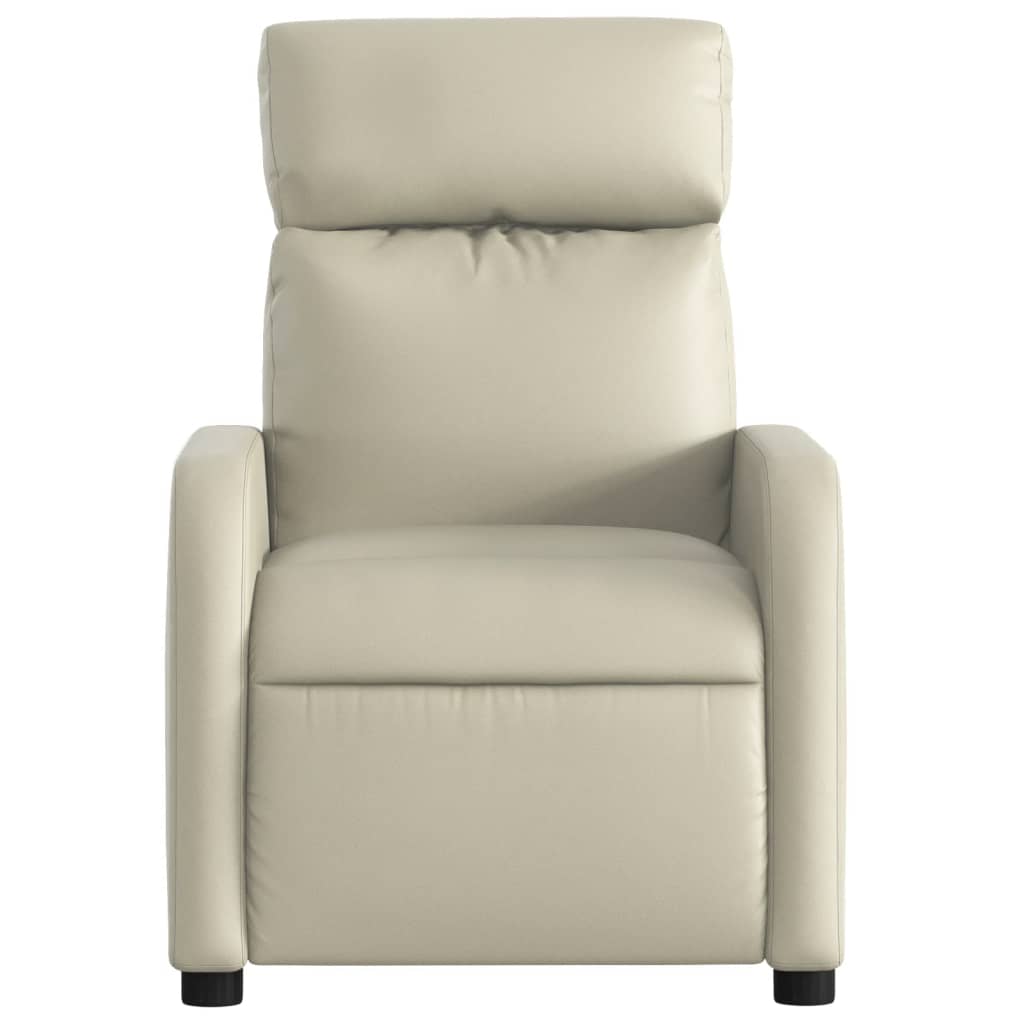 vidaXL Fauteuil inclinable de massage Crème Similicuir