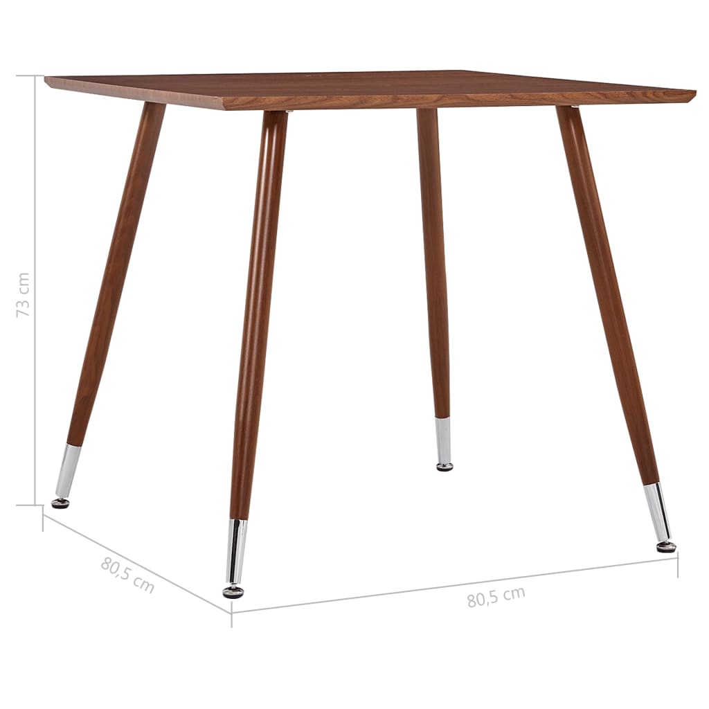 vidaXL Table de salle à manger Marron 80,5x80,5x73 cm MDF