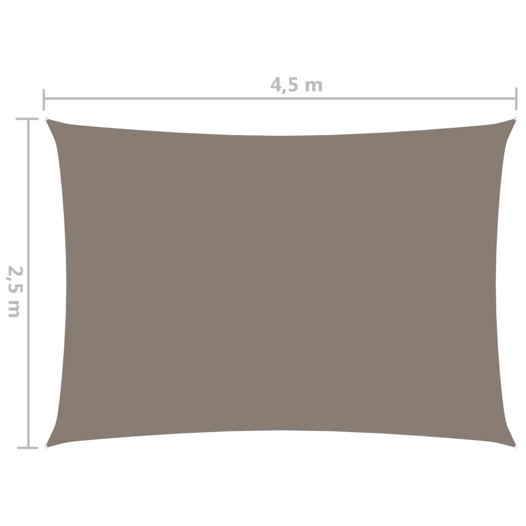 vidaXL Voile de parasol tissu oxford rectangulaire 2,5x4,5 m taupe
