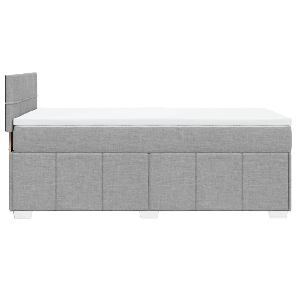 vidaXL Sommier à lattes de lit avec matelas Gris clair 90x200 cm Tissu