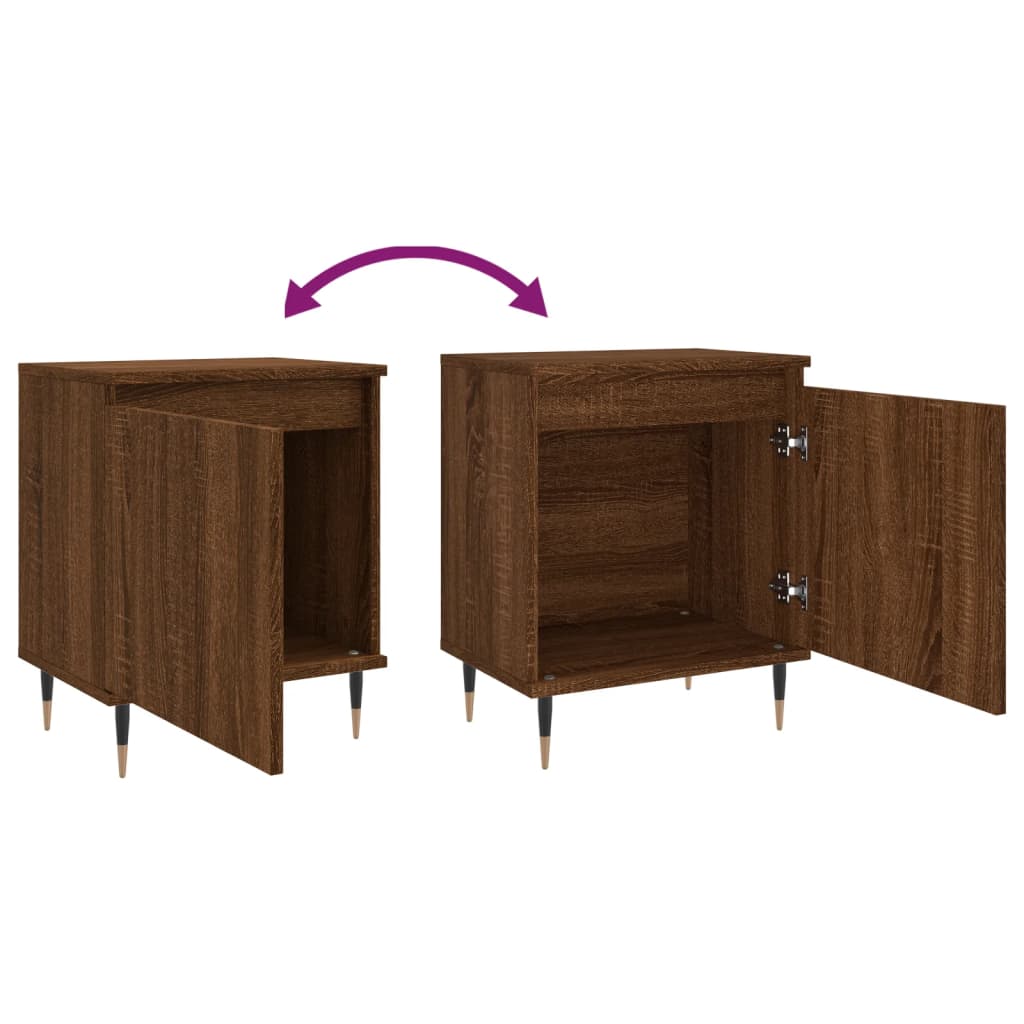 vidaXL Tables de chevet 2pcs chêne marron 40x30x50cm bois d'ingénierie