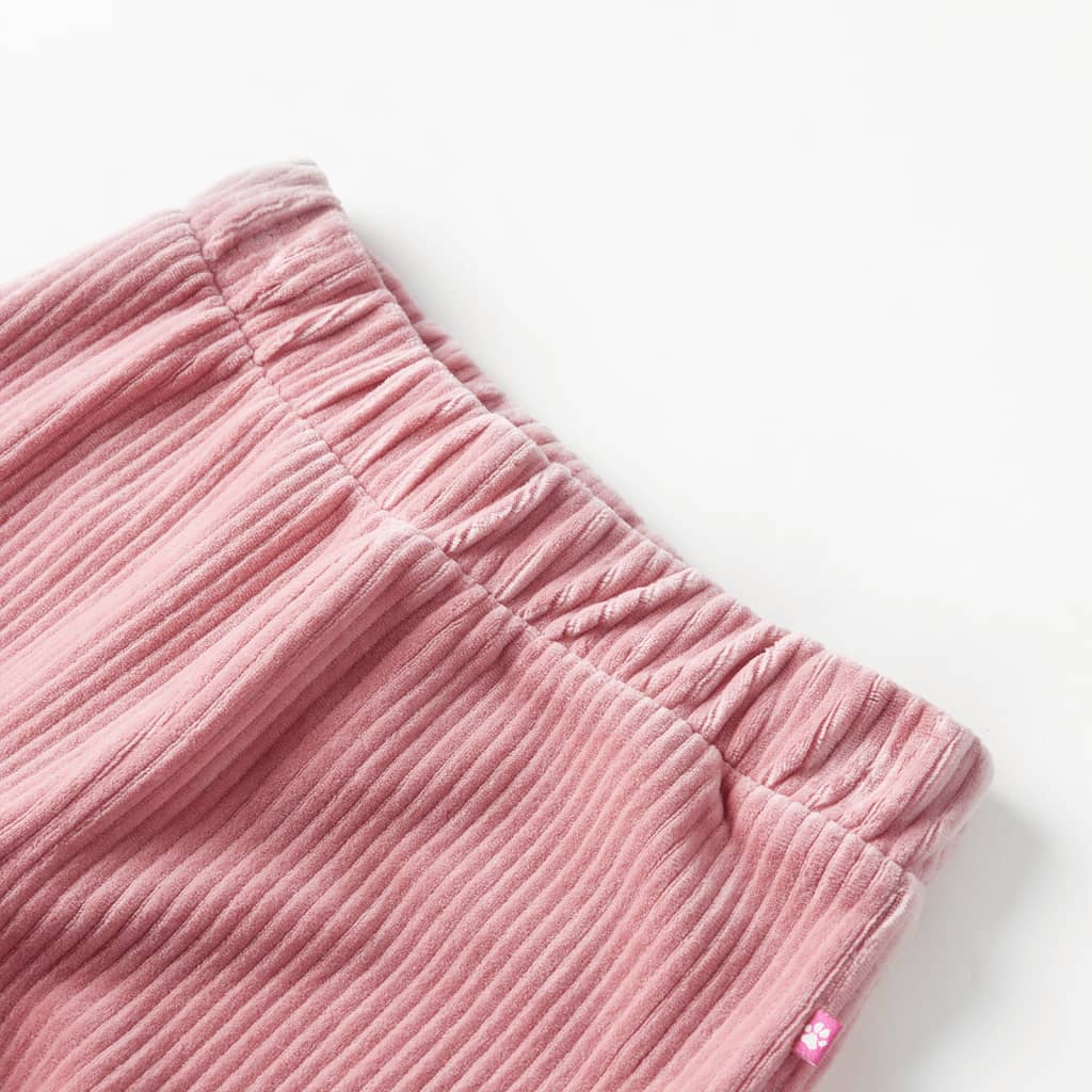 Pantalons pour enfants velours côtelé rose clair 140