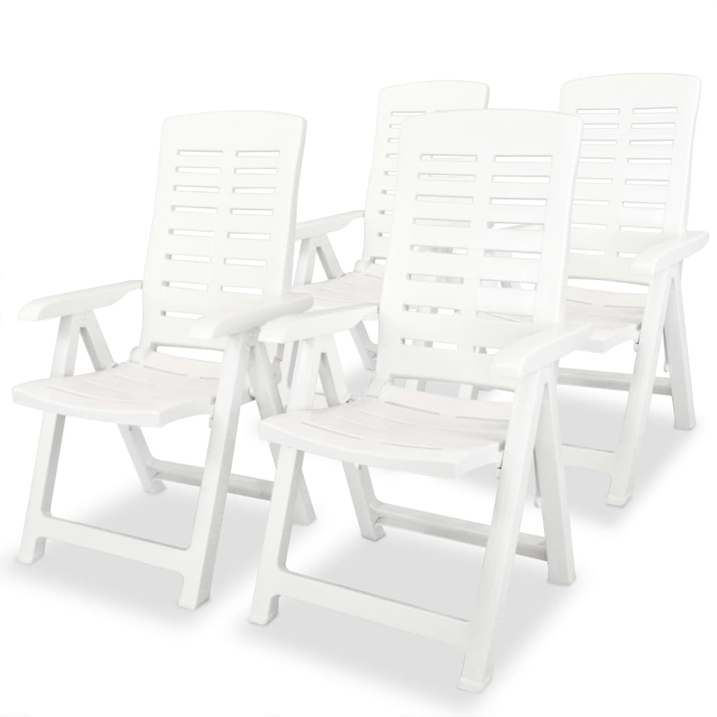 vidaXL Mobilier à manger d'extérieur 5 pcs Plastique Blanc