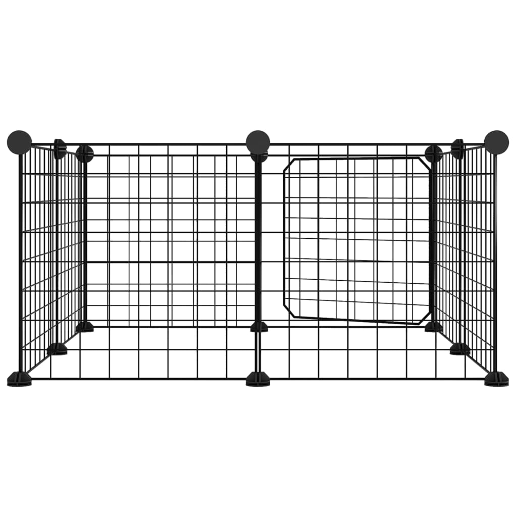 vidaXL Cage animaux de compagnie à 8 panneaux et porte Noir 35x35 cm