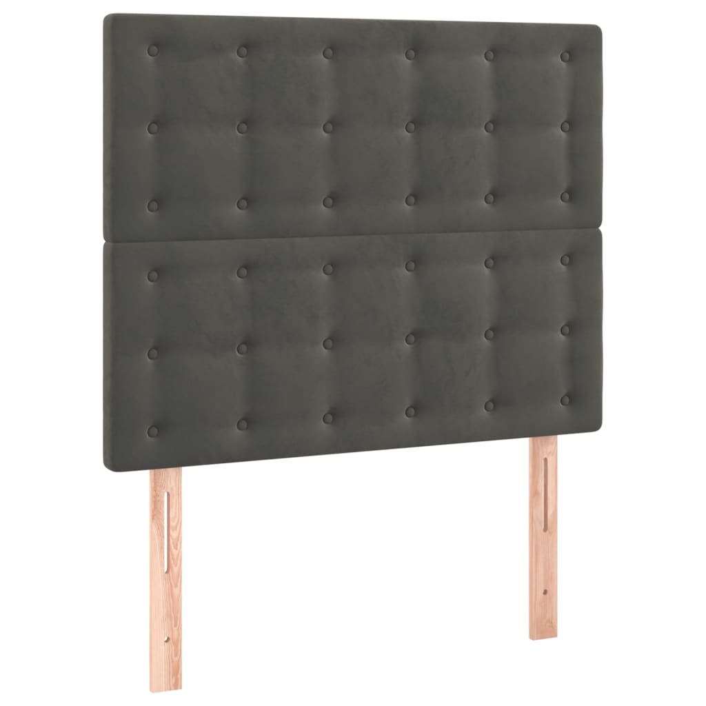 vidaXL Tête de lit à LED Gris foncé 100x5x118/128 cm Velours