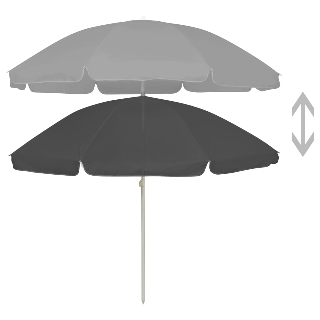 vidaXL Parasol de plage Anthracite 240 cm