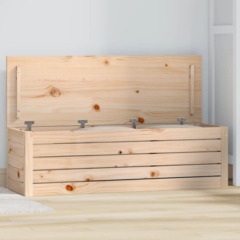 vidaXL Boîte de rangement 109x36,5x33 cm Bois massif de pin