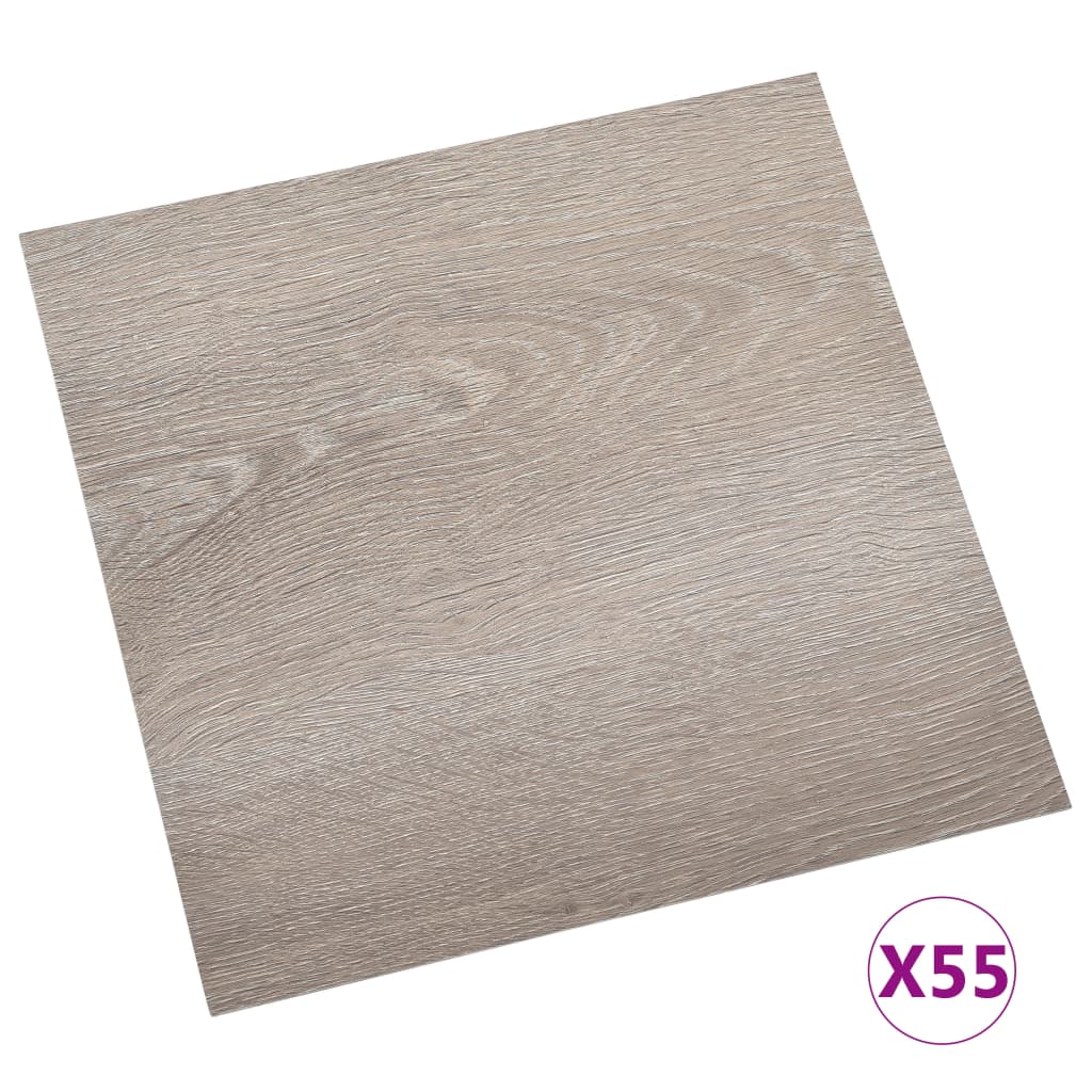 vidaXL Planches de plancher autoadhésives 55 pcs PVC 5,11 m² Taupe