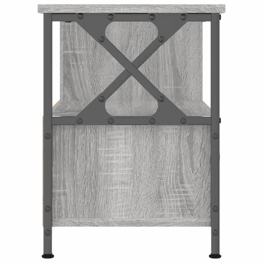 vidaXL Meuble TV sonoma gris 90x33x45 cm bois d'ingénierie et fer