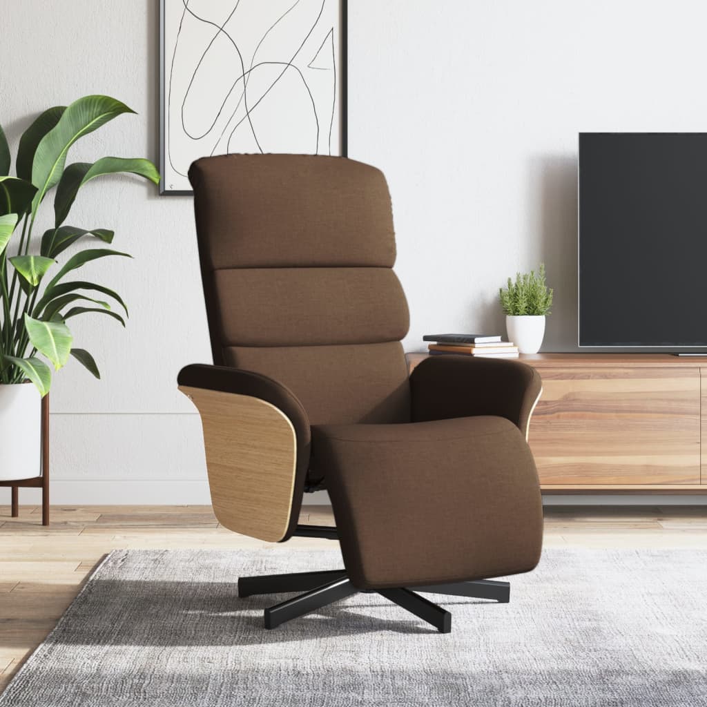 vidaXL Fauteuil inclinable avec repose-pieds marron tissu