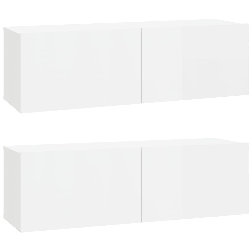 vidaXL Ensemble de meubles TV 6 pcs Blanc brillant Bois d'ingénierie