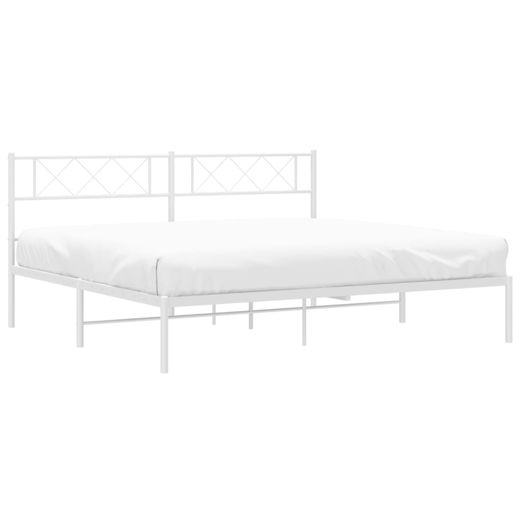 vidaXL Cadre de lit métal sans matelas et tête de lit blanc 180x200 cm