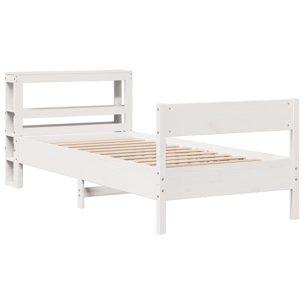 vidaXL Cadre de lit sans matelas blanc 90x200 cm bois de pin massif